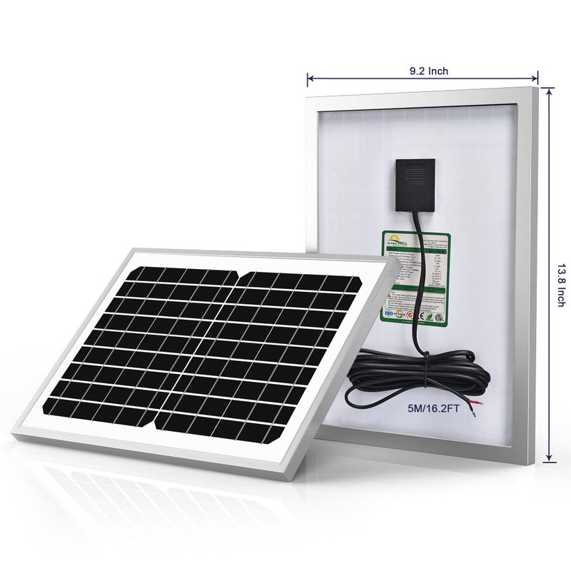 SUNER POWER 10 Watt Solar Panel Powered Charger Kit + Tubular Mount Bracket for Automatic Gate Opener, Electrical Fence, etc - Image 5